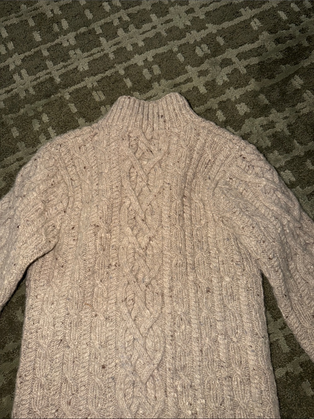 Vintage Women’s Quarter Zip Hand Knit For Ralph Lauren 100% Wool Size Petite - Picture 7 of 10